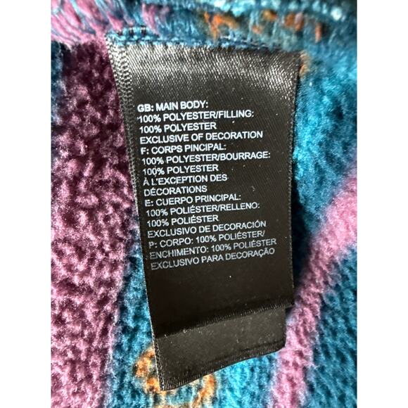 North Face Carbondale 1/2 Snap Hooded Fleece Blue Jacket Pullover Mens XXL Aztec - Picture 8 of 8